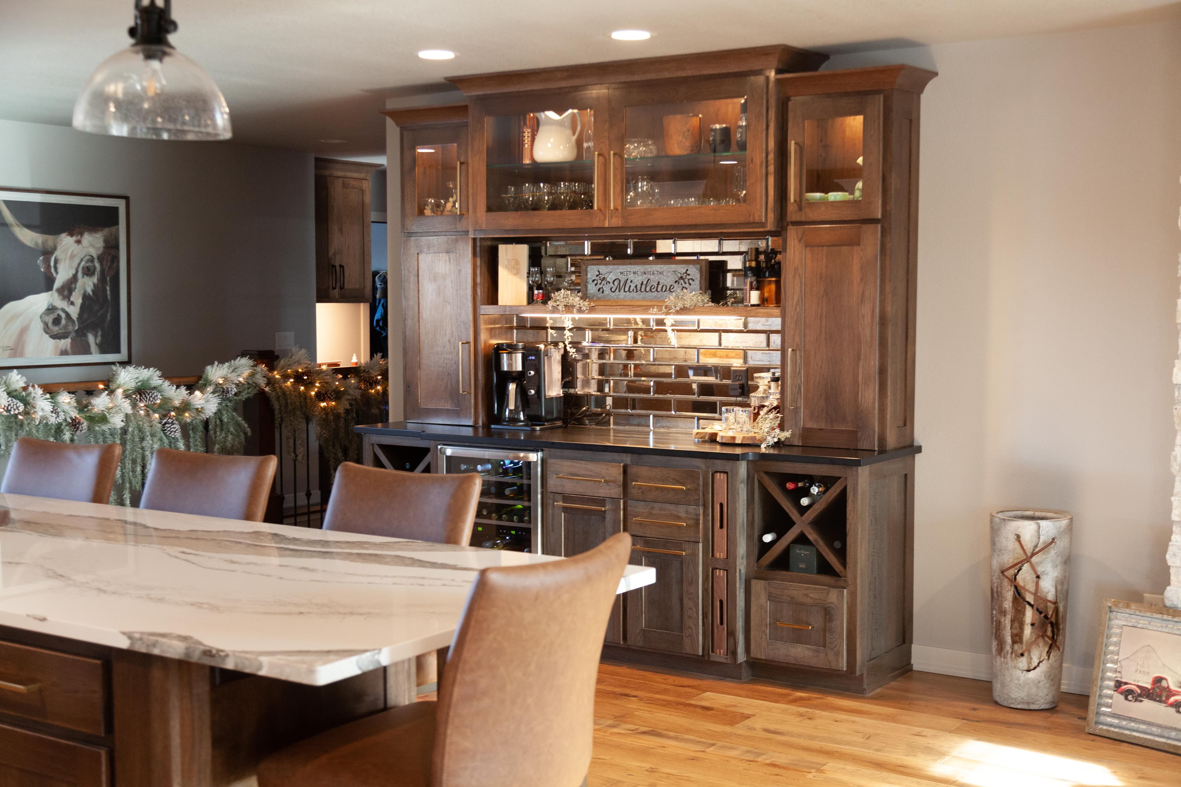 Custom bar cabinet with wine storage